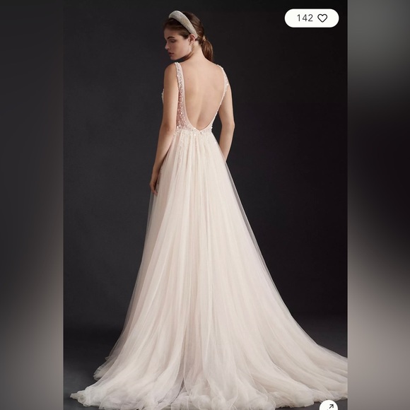 BHLDN Written in the Stars Beaded Tulle Open-Back Wedding Ballgown - Picture 2 of 9